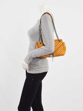 Yves Saint Laurent Yellow Matelasse Leather Medium Punk Chain Bag